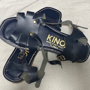 Kino Sandals Margarita Leather Blue Handmade Key West Size 7 NEW Lightweight